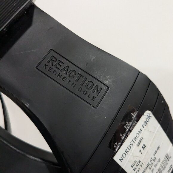 BNWT Kenneth Cole Late Vibe Block Heel Sandal Black Size 7 - Picture 7 of 8